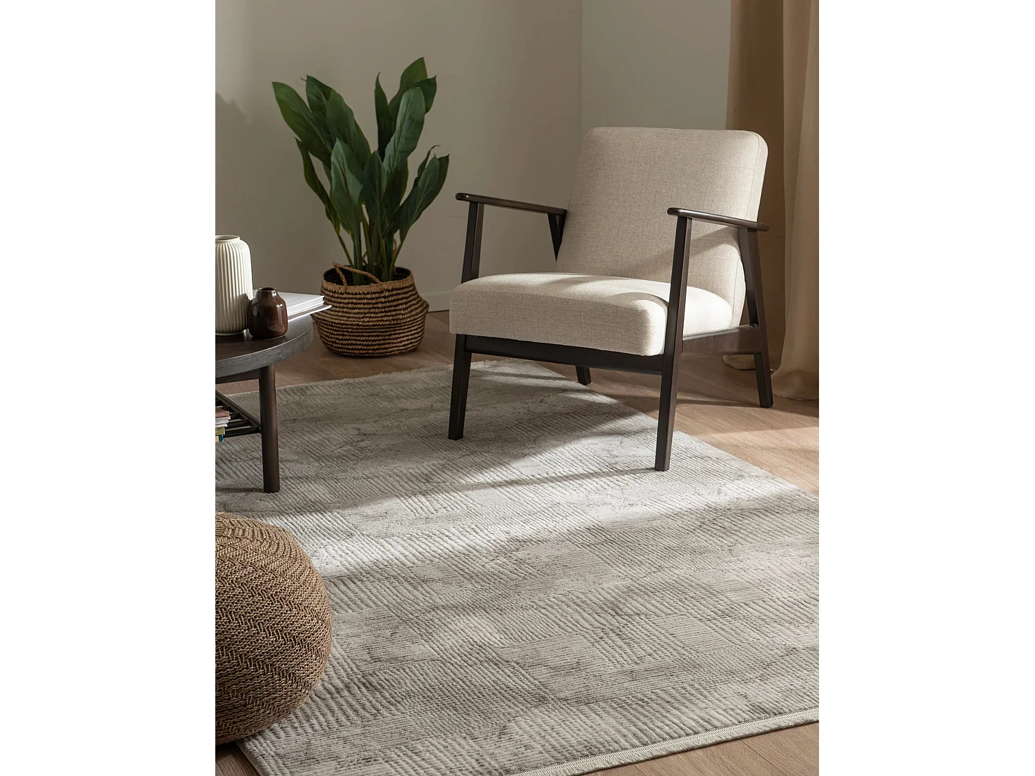 Teppich 160x160 Grau Davos Flawless