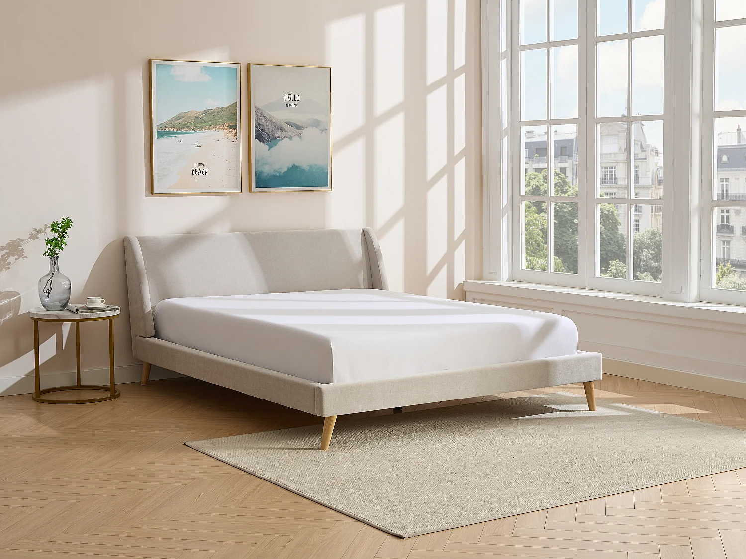 Bett + Matratze - Skandinavischer Stil - 180 x 200cm