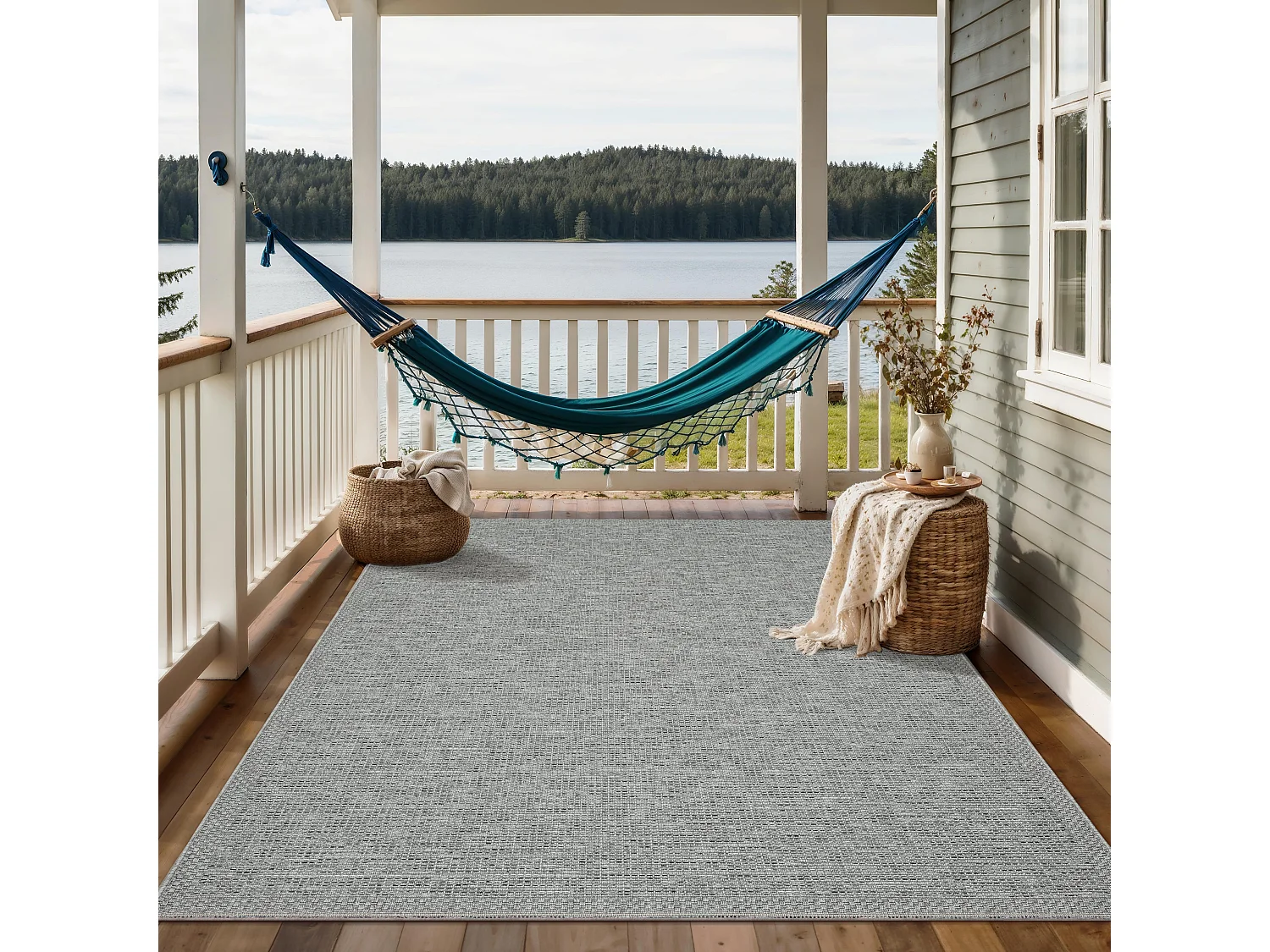 Teppich Indoor Outdoor design uni - Grau - 67 x 180 cm